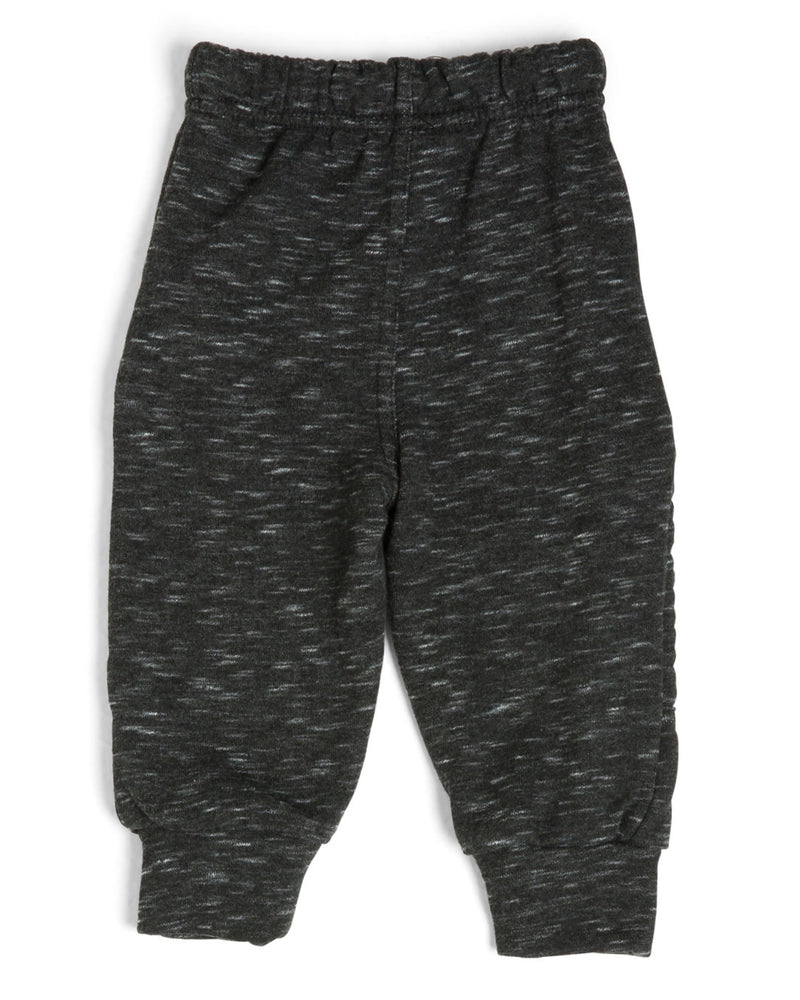 The Littlest Prince French Terry Moto Sweatpants are perfect for a super comfy yet fashionable look. These pants have an elastic waistband and the ankles have a cuffed hem. They also have zipper pockets and moto stitching by the knees.  Make sure to get an extra pair for daddy! Have them matching from head to toe!