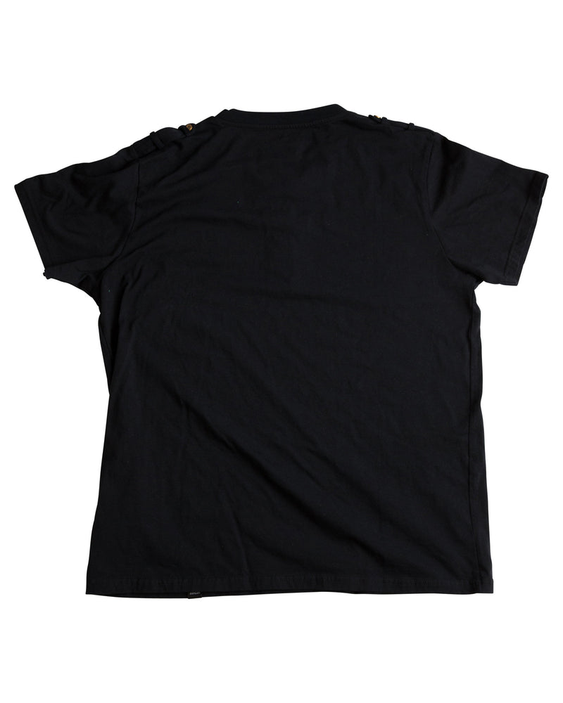 This cool t-shirt is super comfy and comes with military buttons on the sleeves. This casual Tee can even be worn under a nice sports jacket with jeans. This set is perfect for stylish brothers as well as for matching daddy!