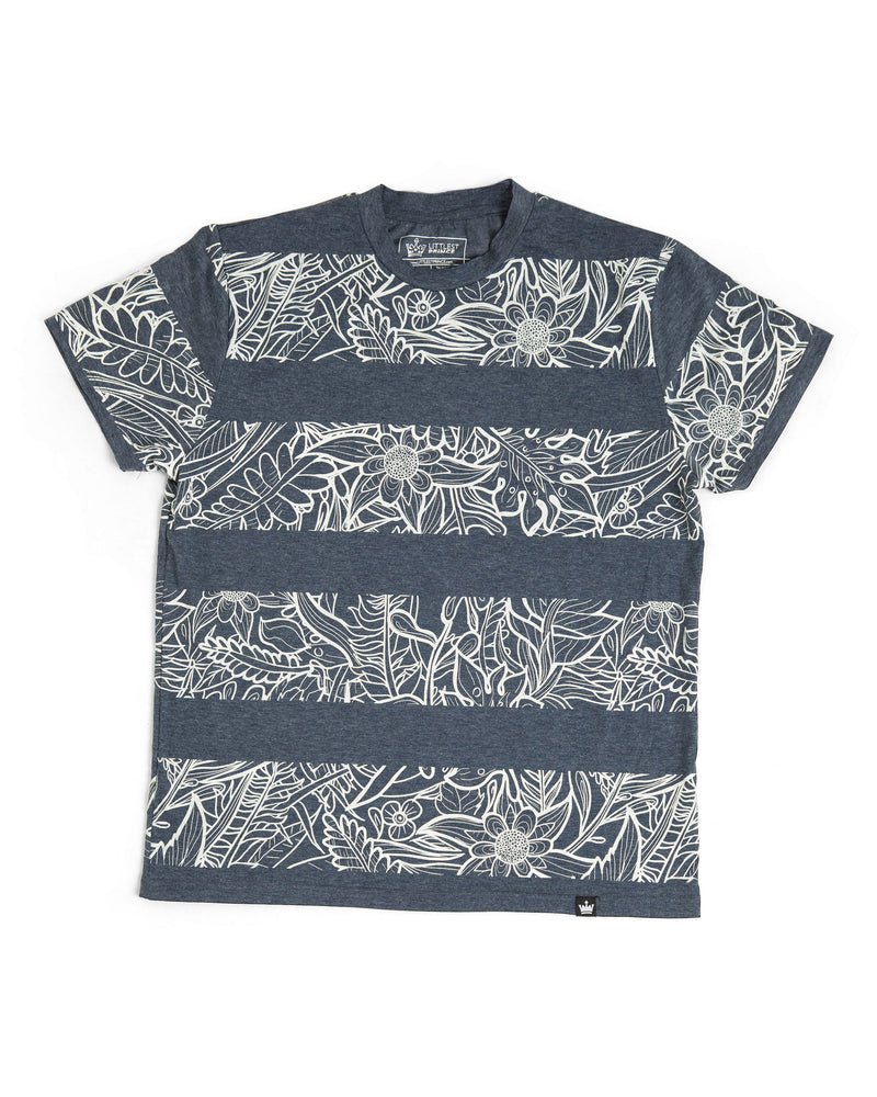 The Littlest Prince Navy & Cream Tropical Tee is perfect for island vacations or Spring/Summer days. The tropical print along with the bold blue colors will definitely have your little man standing out. This set is perfect for stylish brothers as well as for matching daddy