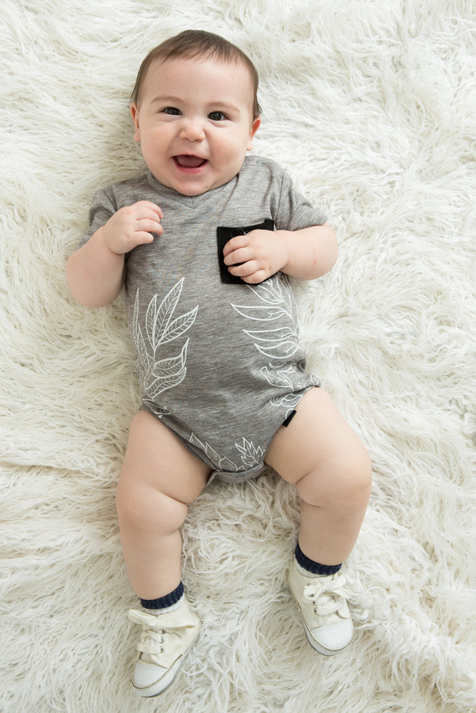 The Littlest Prince Gray & Black Tropical Tee is perfect for island vacations or Spring/Summer days. The tropical print along with the bold  colors will definitely have your little man standing out. This set is perfect for stylish brothers as well as for matching daddy!