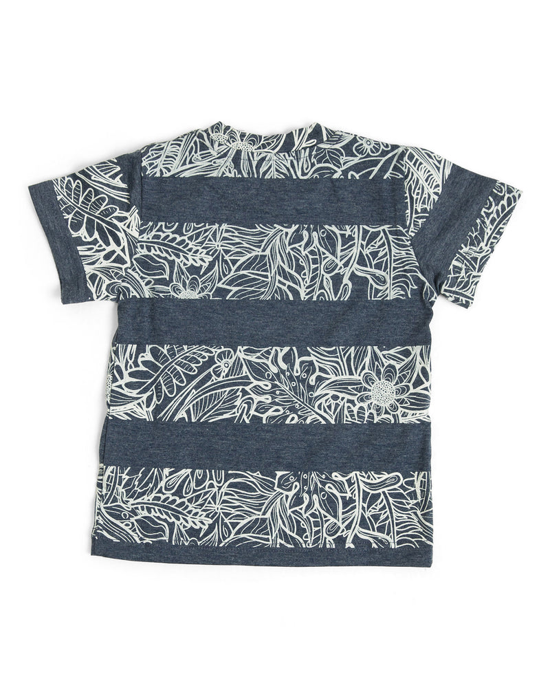 The Littlest Prince Navy & Cream Tropical Tee is perfect for island vacations or Spring/Summer days. The tropical print along with the bold blue colors will definitely have your little man standing out. This set is perfect for stylish brothers as well as for matching daddy